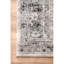 Tapis gris délavé à médaillons tissé à la machine de style traditionnel Fullwood-1034357706