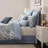 Piece King Bedding Sets, Blue Polyester Comforter, Elegant Bedroom