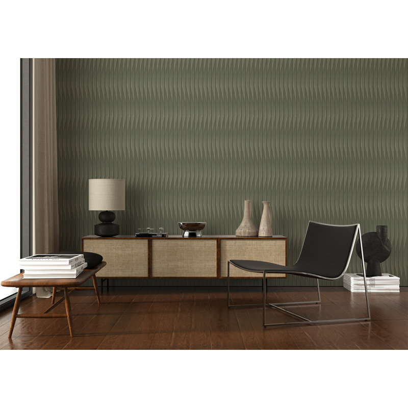 Kairos - Papier peint olive par Sabrina Yvonne