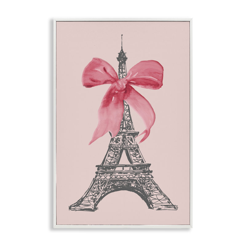 Arc rose sur la tour Eiffel, estampe numérique encadrée par Lanie Loreth, Estampe numérique encadrée blanc bord de mer