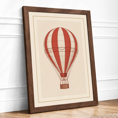 Hot Air Balloon Vintage 1 Piece Single Picture Frame Wall Art