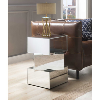 Table de bout en miroir