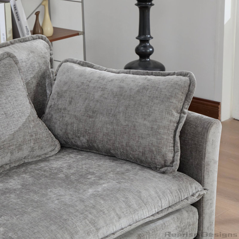 Causeuse Cloud avec coussin double couche et chenille respirante, 76.7, Gray Chenille