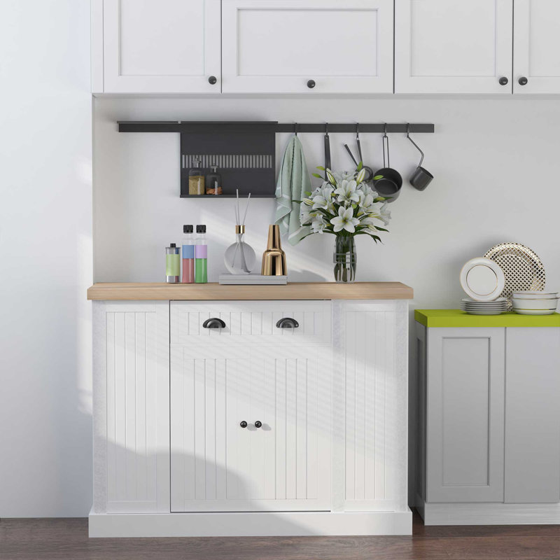 Kitchen Island, Brown/White