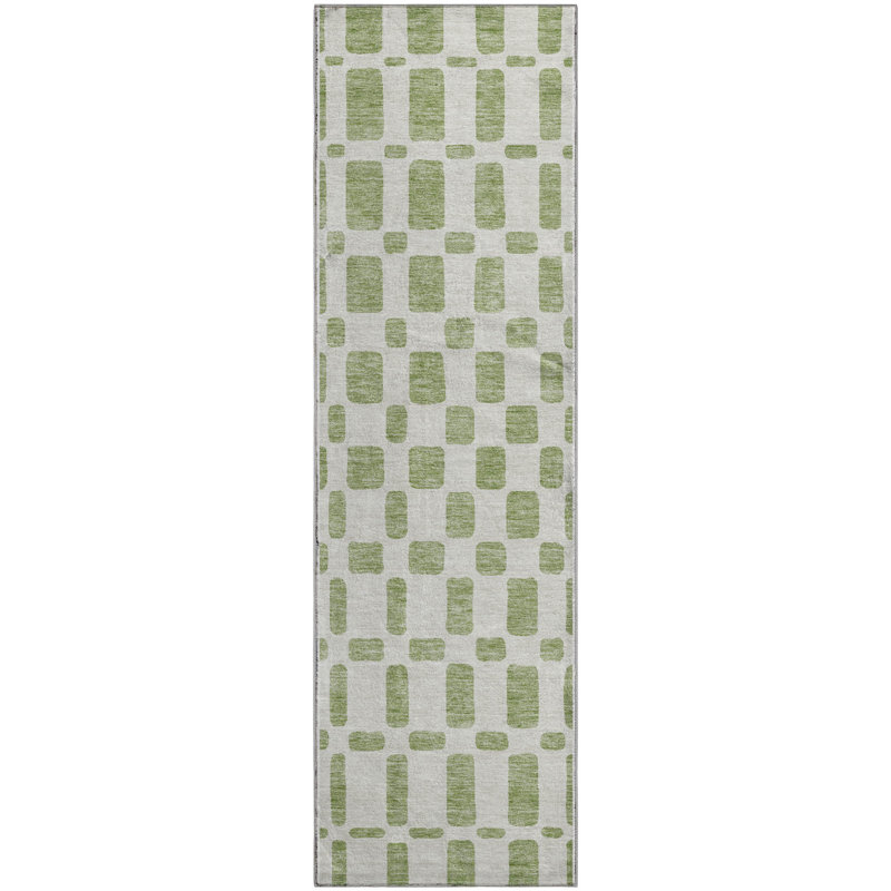 Premium Machine Washable Prisco Aloe Rug, Runner 2'3" x 7'6"
