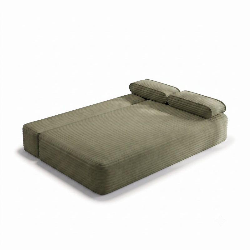 Canapé-lit convertible grand sans cadre 2 en 1 de 78,7 po avec 3 coussins et un lit peu encombrant pour les petits appartements