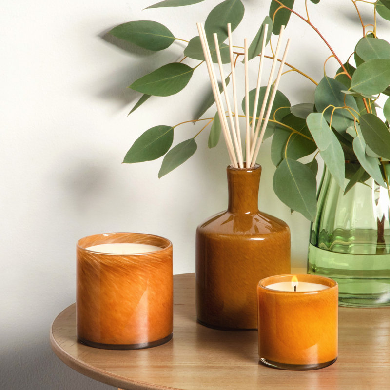 Amber Black Vanilla Scented Jar Candle, 4" H x 4" W x 4" D