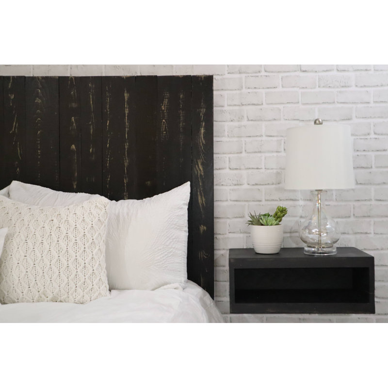 Davel Solid Wood Headboard, Twin, Black