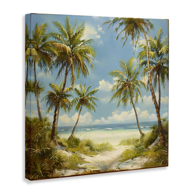 Scenic Tropical Paradise Canvas Wall Art, design by LSR Creative Studio