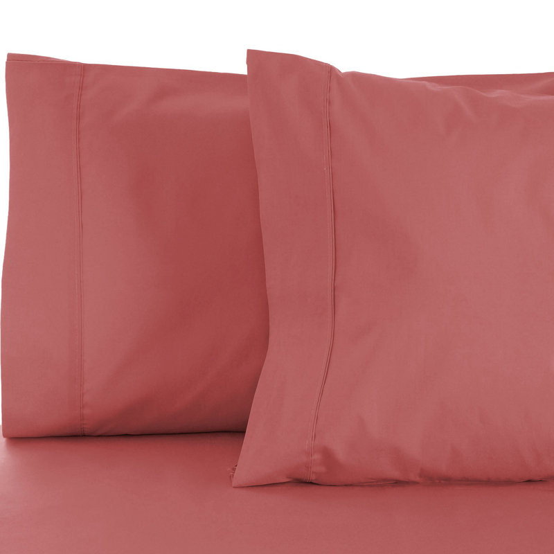Standard Blush Cotton Polyester Blend Pillowcase Set