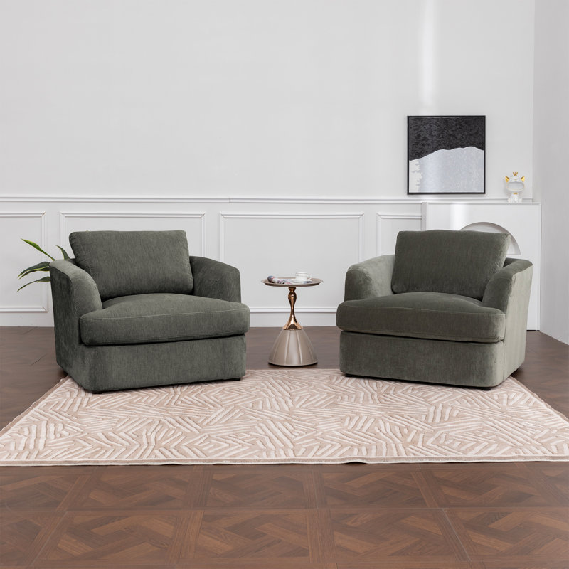 Alameda Velvet Upholstered Armchairs (Set Of 2), Juniper Velvet