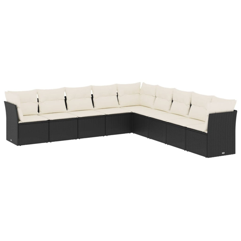 Garden Sofa Set PE Rattan Modular Garden Sofa Set, Beige, Black