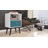 Liberty 18" W Mid-Century Modern 1-Drawer Nightstand in Rustic Brown and Blue Slate-2036813506