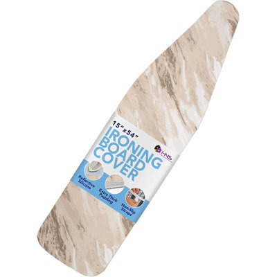 Ironing Board Cover and Pad 15" x 54" Large Fits All Standard Sizes - Grey Marble