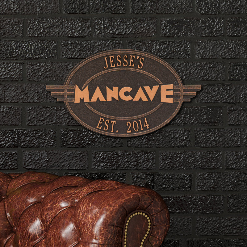 Décoration murale à plaque personnalisable man cave Moderno, Brun / Cuivre, Oui