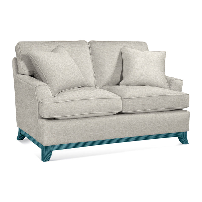 Oaks Way Loveseat, White Performance Fabric; 0851-94, Black Finish
