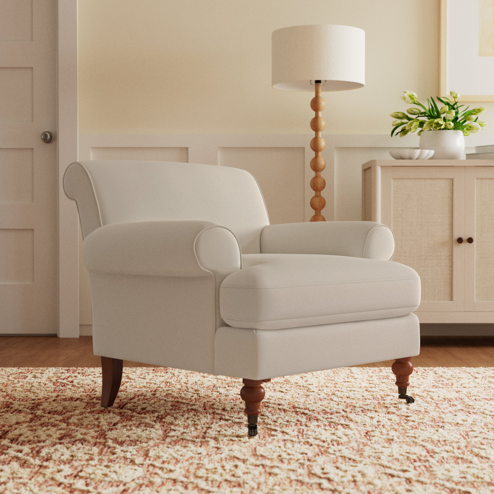 Harbor Upholstered Armchair, Sky Neutral Beige