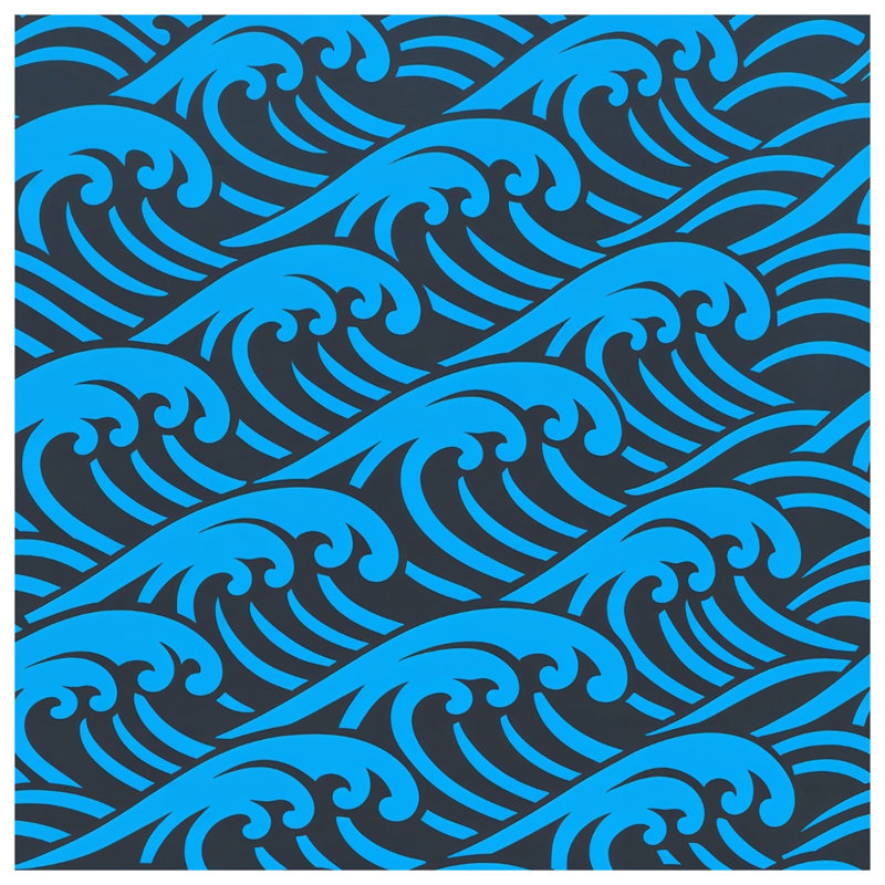 Blue Ocean Waves Quilted Bedspread All Sizes, Twin