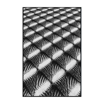 Tapis gris moelleux et moelleux à motif d'arc contemporain et doux Dahill