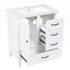 Meuble-lavabo de style rétro avec lavabo, trois tiroirs et patins réglables pour une stabilité accrue-734230154