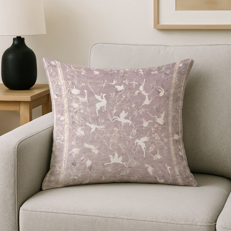 Coussin décoratif intérieur / extérieur gris Modern Modern, Beige / blanc abstrait, Carré 16 po