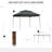 11' X Pop Up Canopy Gazebo, Outdoor Patio Shelter With Detachable Zipper Net. Instant Tent For Backyard, Garden. Dark Grey. 114 Sq Ft Shade, Carry Bag Included Zippered Removable Netting. Garden, Sq.