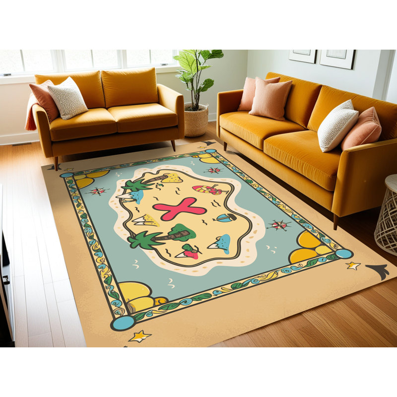 Tapis lavable Sunside Sails Pirates Ocean Kids_Pir020, Rectangulaire 7 pi x 10 pi