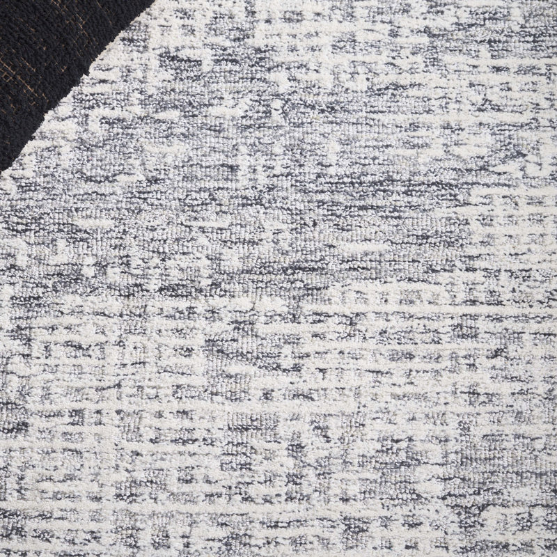 Tapis ivoire / gris en laine / coton touffeté à la main Estiven Estiven, Rectangle 5 pi x 8 pi