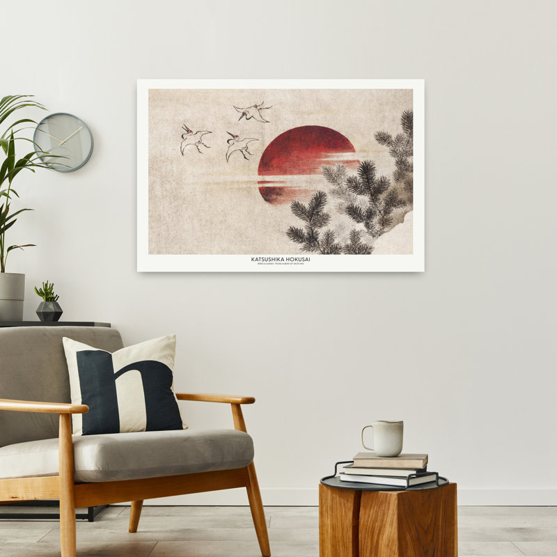 Art mural contemporain abstrait Katsushika Hokusai, H 36 po x l 24 po
