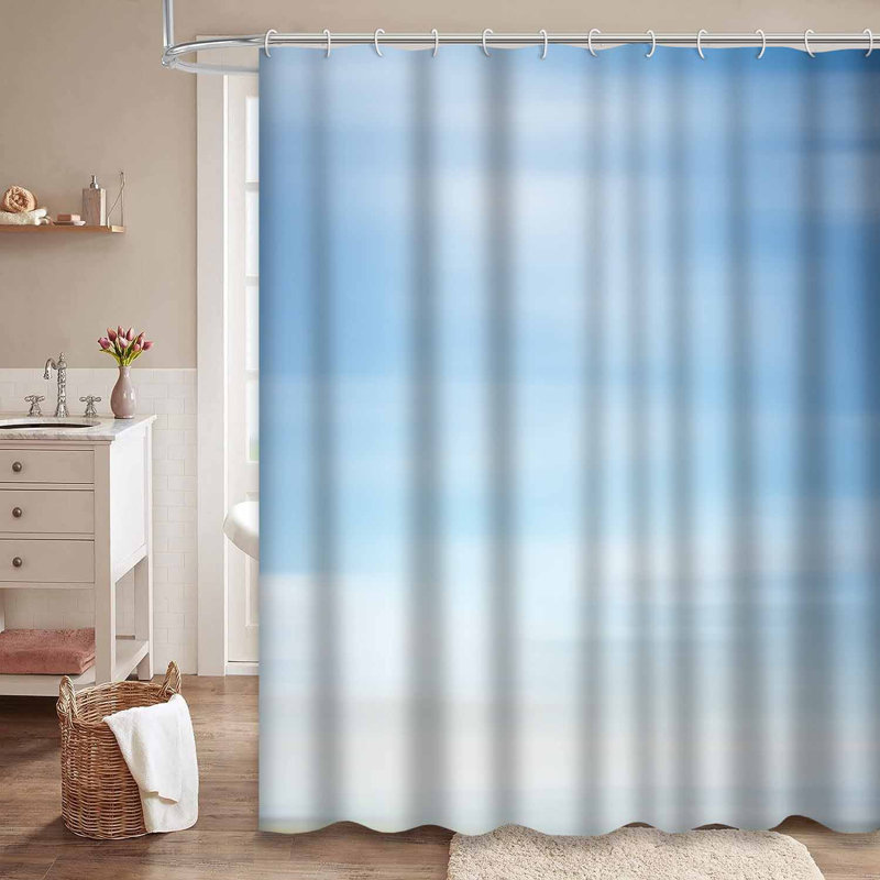 Rideau de douche avec 12 crochets et lumières bleues Aqua, L 72 po x l 84 po