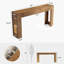Console 63 po en bois massif, table d'entrée étroite pour l'entrée, salon