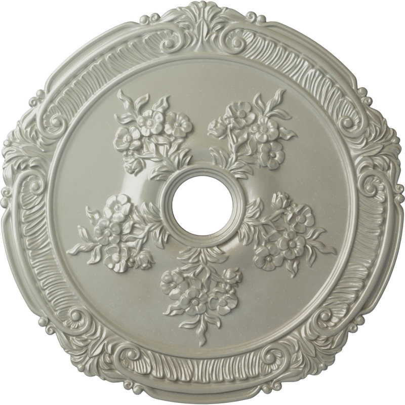 Médaillon Endurathane Attica avec plafond rose, diamètre extérieur de 26 po x 3 3/4 po x P 1 1/2 po (convient aux auvents de 4 1/2 po ou moins), fini cuivre peint à la main