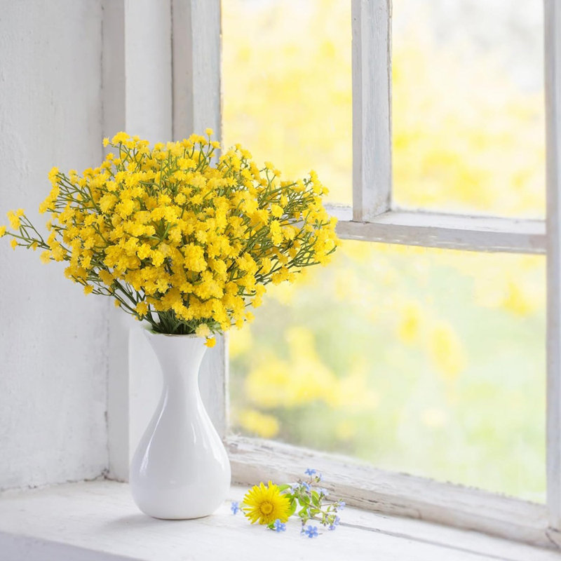 10 Bouquets of Artificial Baby's Breath, DIY Floral Garland Decoration, Jaune