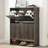 31.5''w Walnut Slim Shoe Cabinet, Fluted Hidden Shoe Storage Cabinet With 2 Flip Drawers-196778495