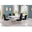 Zeyad Rectangular 79'' L x 40'' W Marble Dining Set with Velvet Chairs-2104622300-2129846888-2104522535