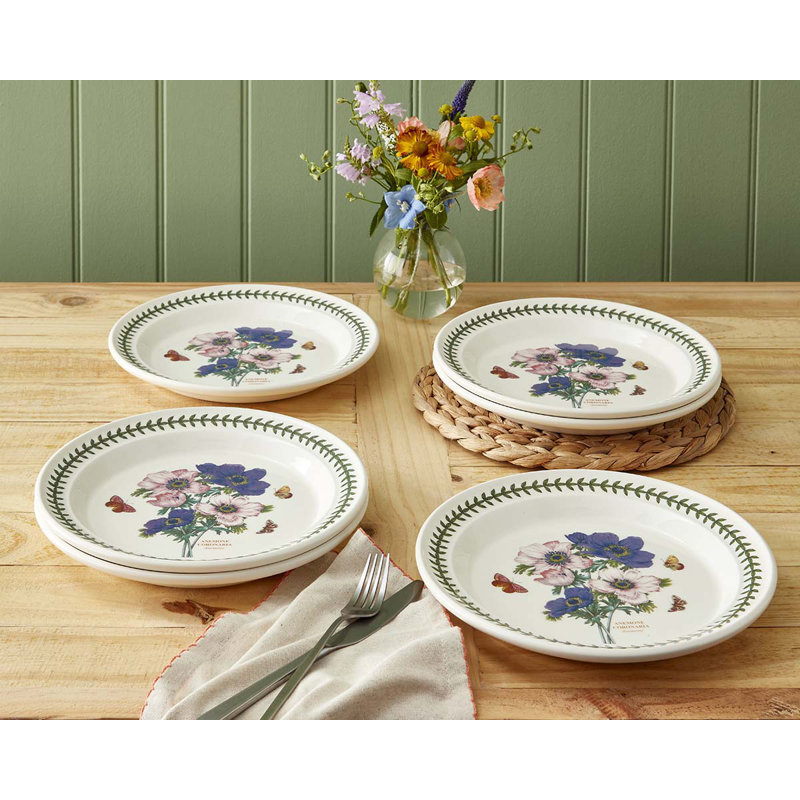 Botanic Garden Anemone  Set Of 6 Dinner Plates