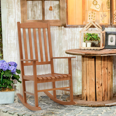 Modine Rocking Solid Wood Chair by Winston Porter