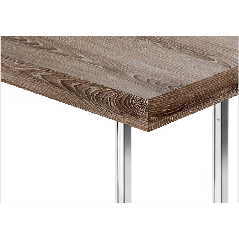 Table d'appoint en forme de C avec base en métal, Blanc, Taupe