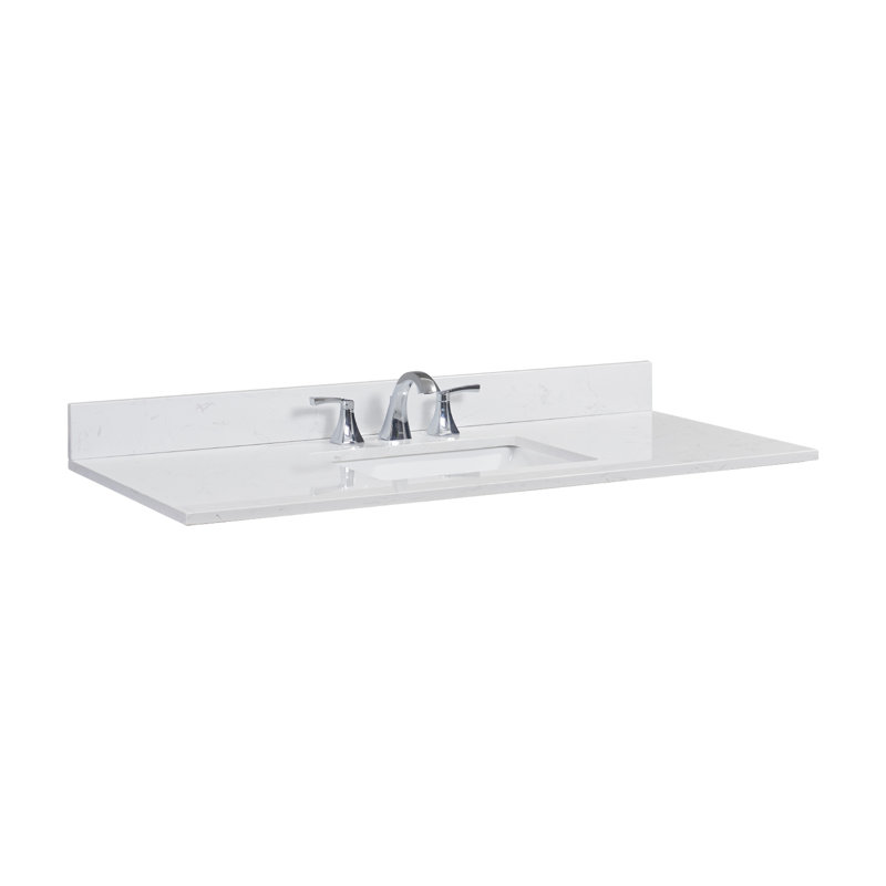 Jazz White Composite Stone Vanity Top with Sink