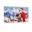 Noël, père Noël, peinture, paysage d'hiver