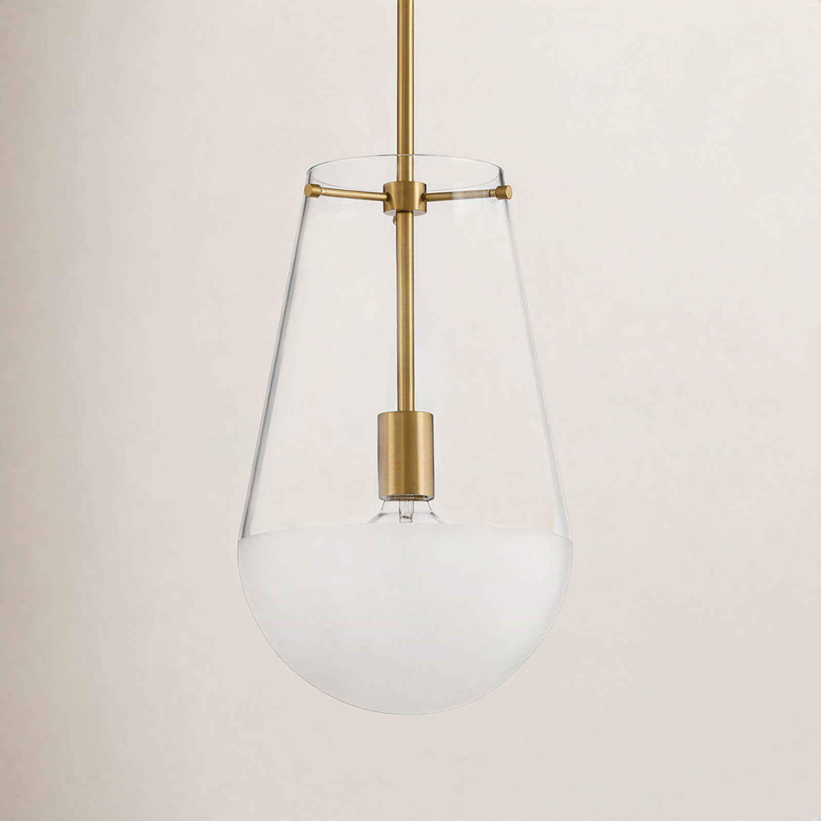 Javi Dimmable 1 - Light Pendant, Lacquered Brass