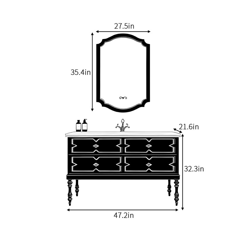 French retro bathroom cabinet
