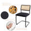 Ensemble de 4 chaises de salle à manger en rotin brun en similicuir-2028437263-2029775400