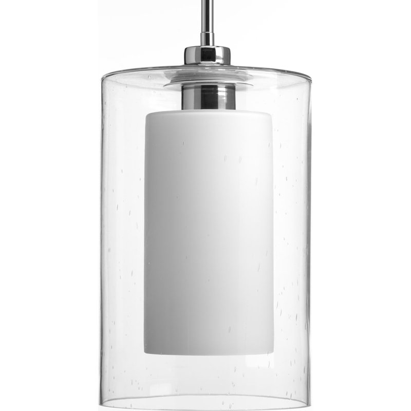 Lewter 1 - Light Single Pendant, Polished Chrome, 13.5" H x 7.75" W x 7.75" D