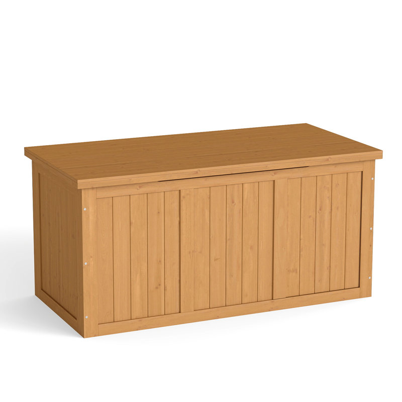 67 Gallon Outdoor Deck Box Made Of Natural Solid Wood, Acting As A Dual - Purpose Seat And Table, Ideal For Pool Accessories Poolside Items