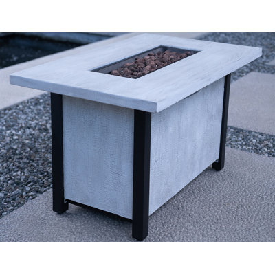 44" W X 25" H Outdoor Patio Propane Gas Fire Pit Table - 50,000 BTU High-Temperature-Resistant Carving Process For Environmentally Friendly Materials
