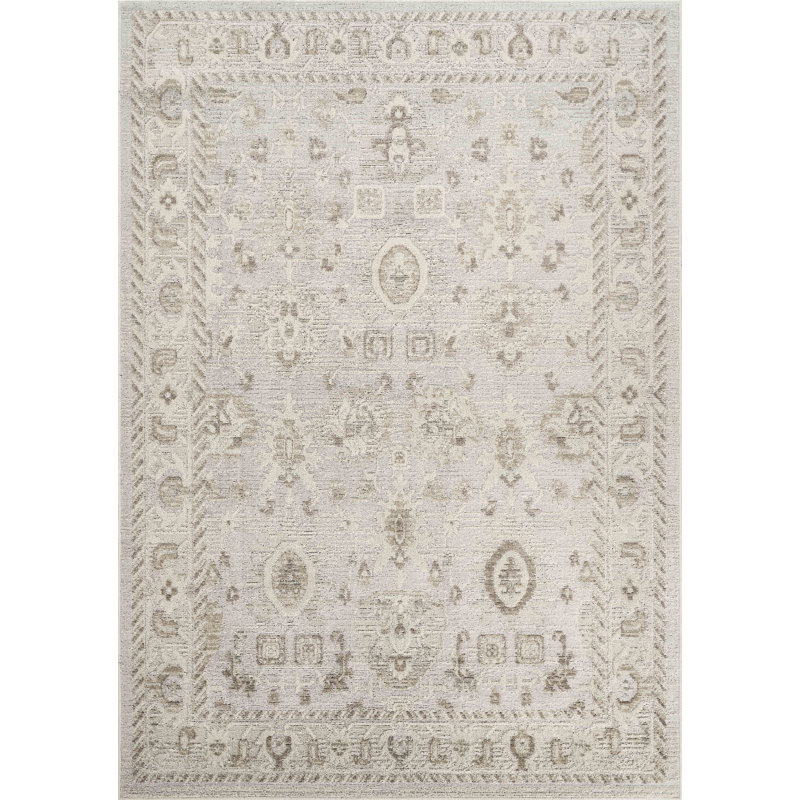 Abani Rugs Traditional Medallion Pattern Slate Grey Area Rug, Rectangle 7'9" x 10'2"
