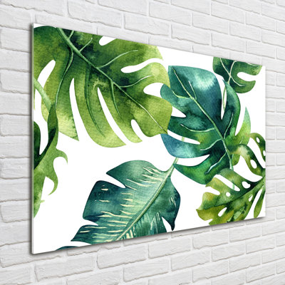 Tropical Leaves - No Frame Print on Glass
