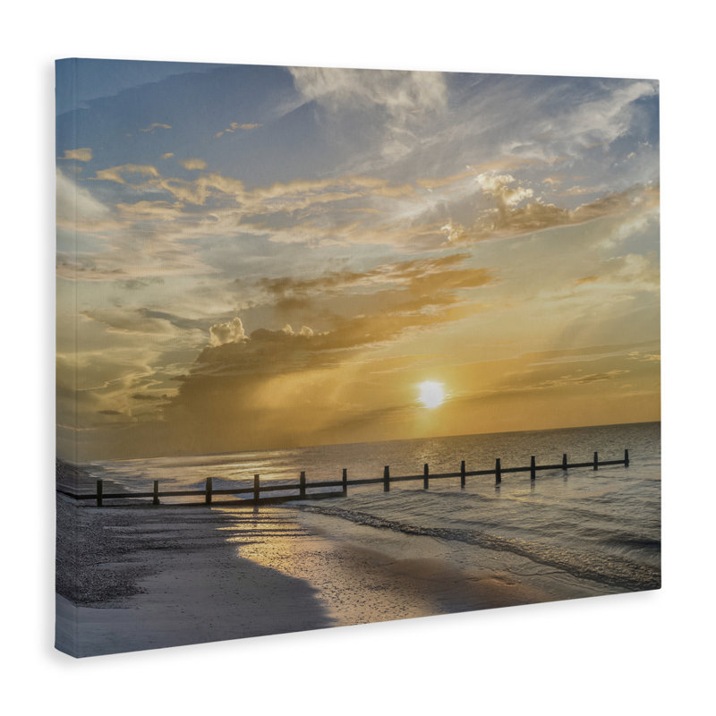 Photographie de Sunset Pier, toile par Mike Calascibetta, H 30 po x l 40 po