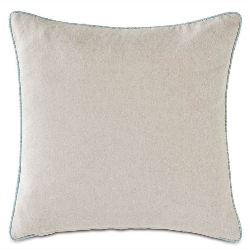 Amberlynn Beige Floral Embroidered Square Pillow Cover